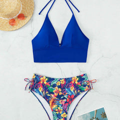 OHITFITS Curvy Women's Two-piece Floral Print Bikini Set