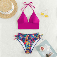 OHITFITS Curvy Women's Two-piece Floral Print Bikini Set