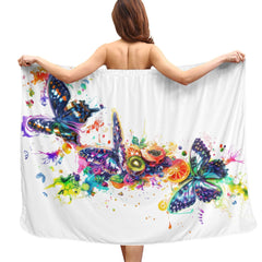 OHITFITS butterfly splash ink beach bathrobe