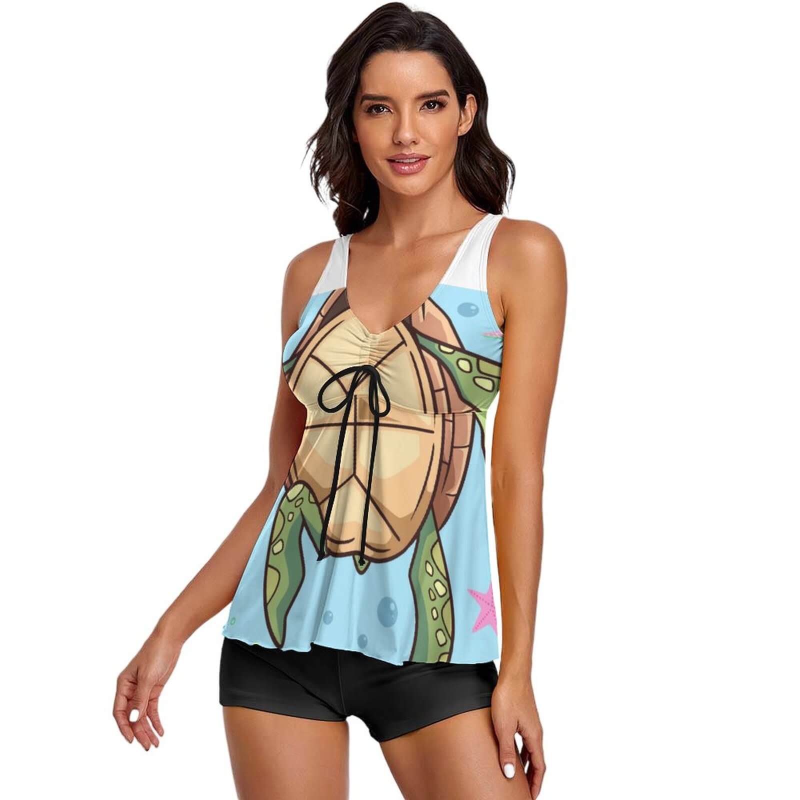 OHITFITS turtle print women's one-piece swimsuit