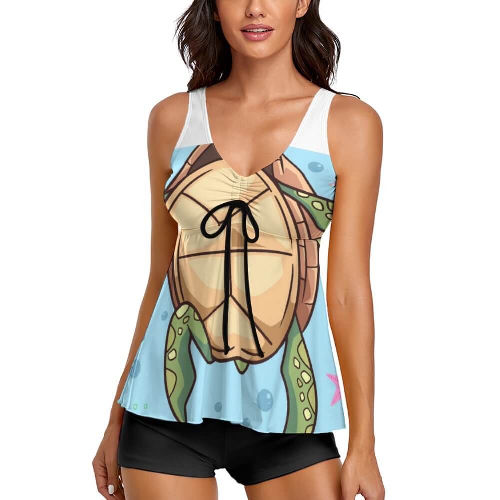 OHITFITS turtle print women's one-piece swimsuit