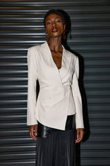 Ivey Plunge Cross Asymmetric Blazer
