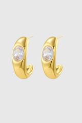 Jamie Metal Ring Rhinestone Embellished Earrings