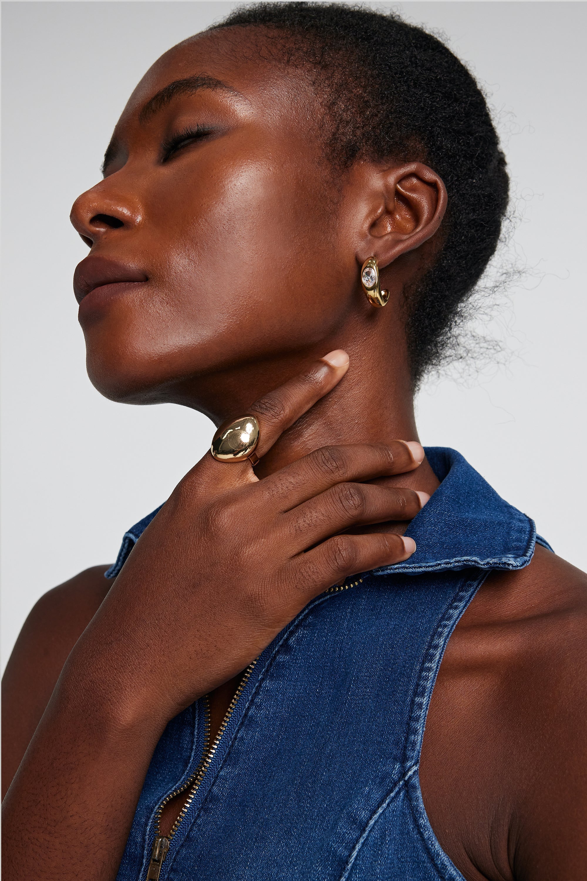 Jamie Metal Ring Rhinestone Embellished Earrings
