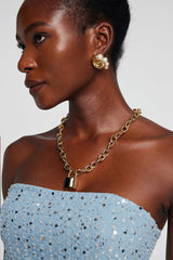 Jayleen Whorl Pearl Earrings In Gold