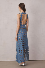 Juniper Circle Hollow Denim Maxi Dress