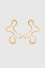 Kathleen Asymmetric Hollow Earrings In Gold