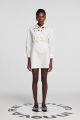 Kira Hollow Flower Long Sleeves Mini Dress