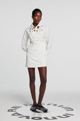 Kira Hollow Flower Long Sleeves Mini Dress