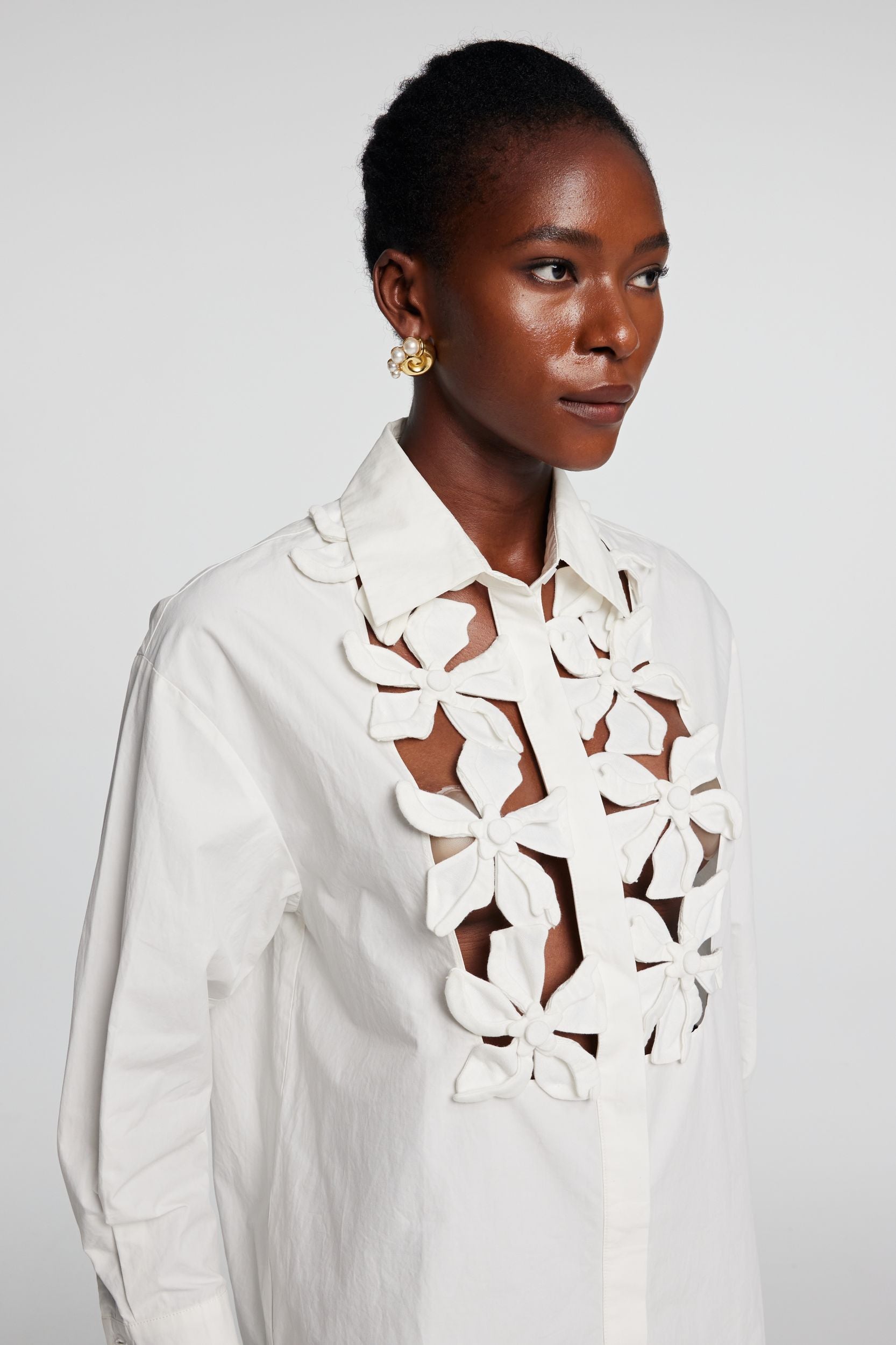 Kira Hollow Flower Long Sleeves Top