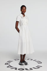 Kira Hollow Flower Short Sleeves Maxi Dress
