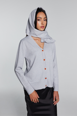 Kya Knit Plunge Hooded Top