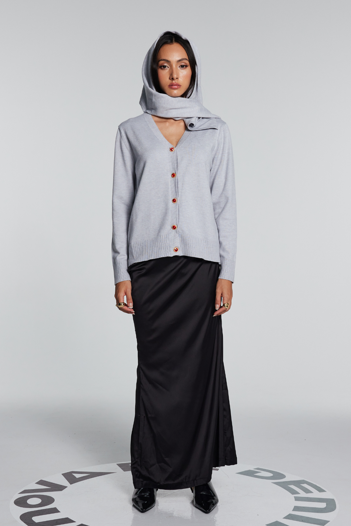 Kya Knit Plunge Hooded Top