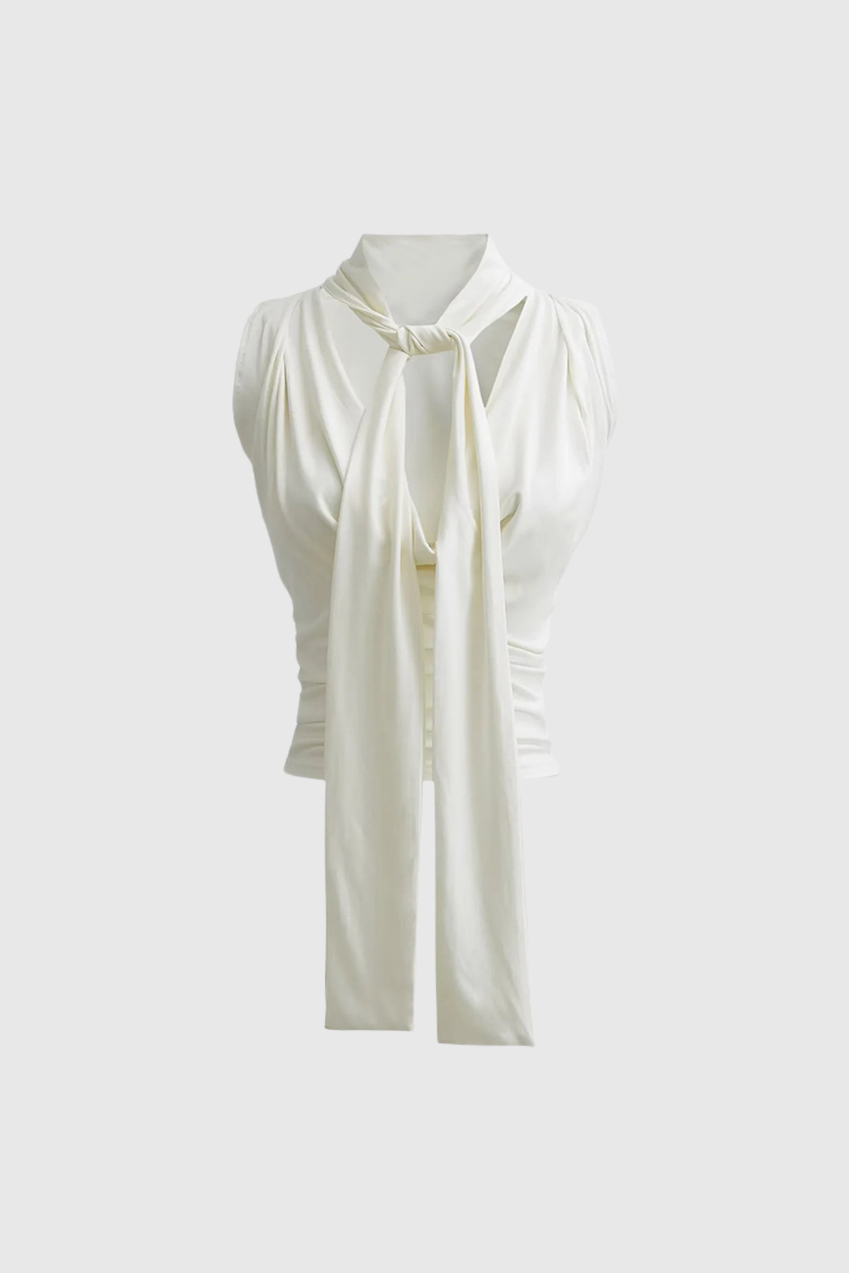 Mateo Lace Up Ruch Sleeveless Top
