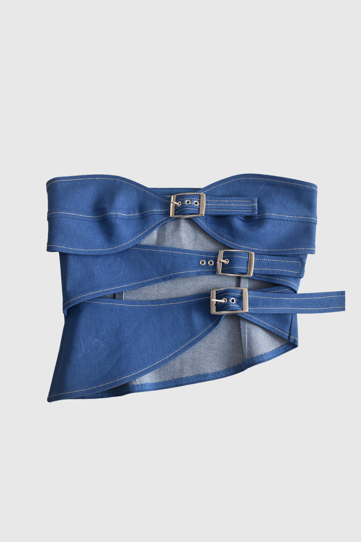 Meher Cutout Strapless Denim Top