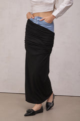 Melody Draped Denim Skirt