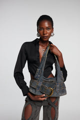 Michaela Pocket Belt Denim Bag