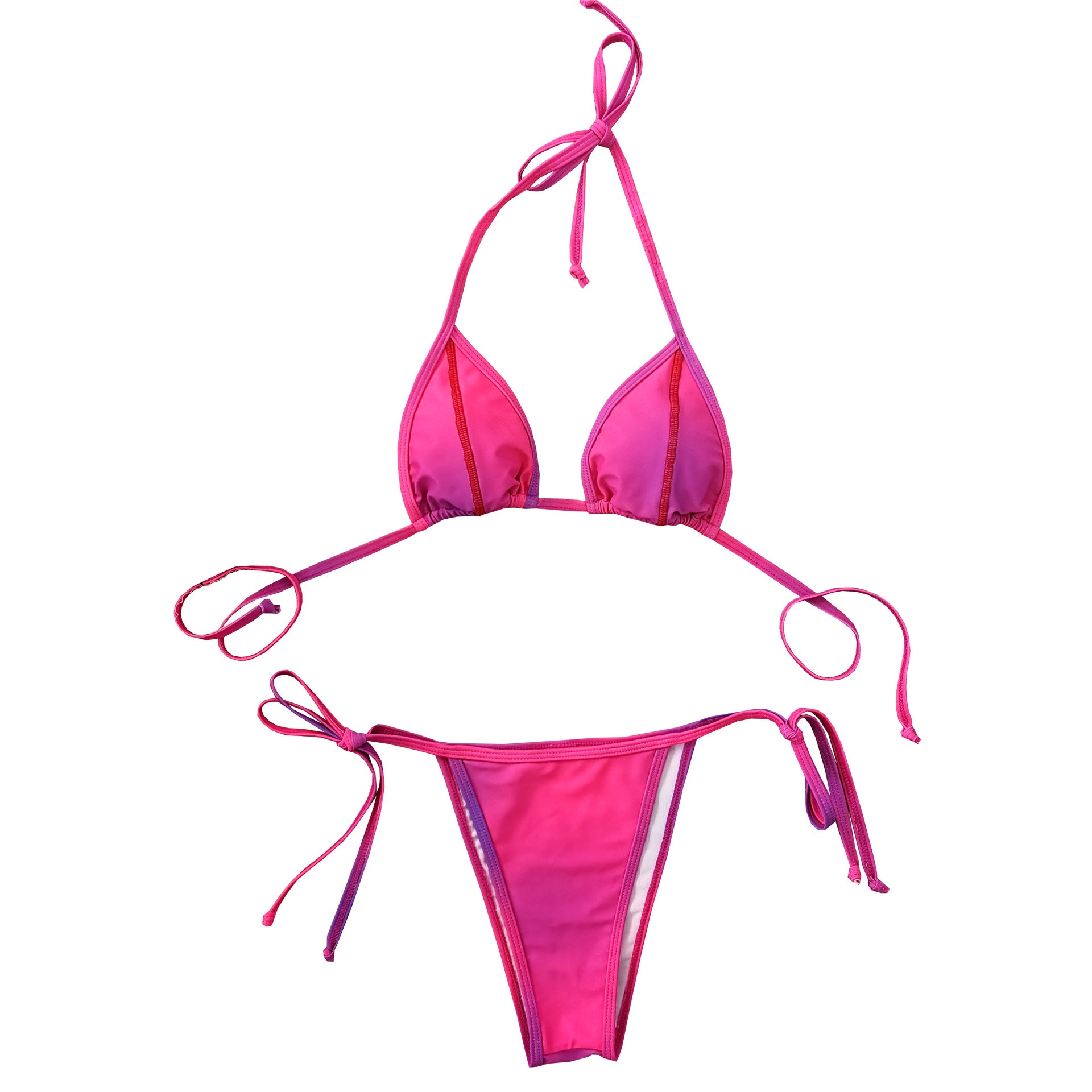 Bright Line Color Blooming Bandage  Bikini