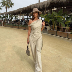 Karla Off-the-Shoulder Asymmetric Longline Tank