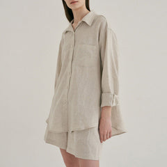 Aria Rustic Oversize Long Sleeve Shirt