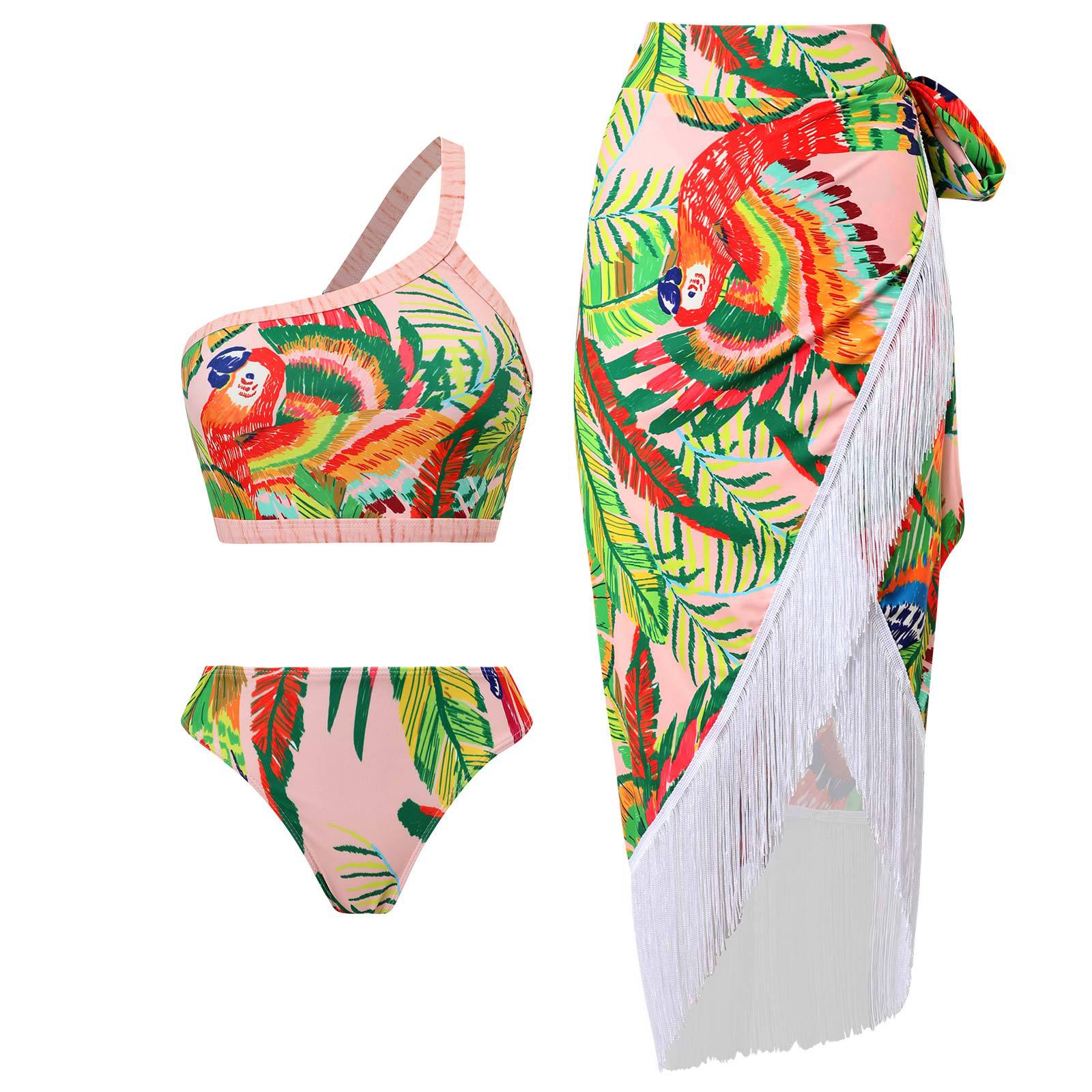 Three Piece Suit Swimsuit Lace Up Beach Skirt