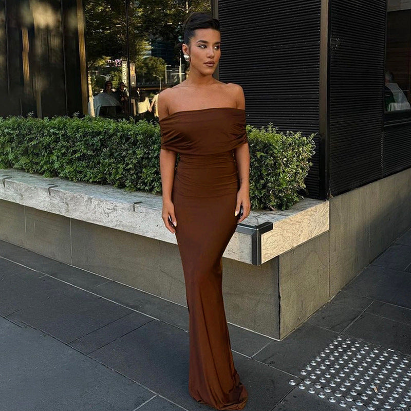 Kamila Off-Shoulder Backless Knit Dress