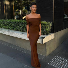 Kamila Off-Shoulder Backless Knit Dress