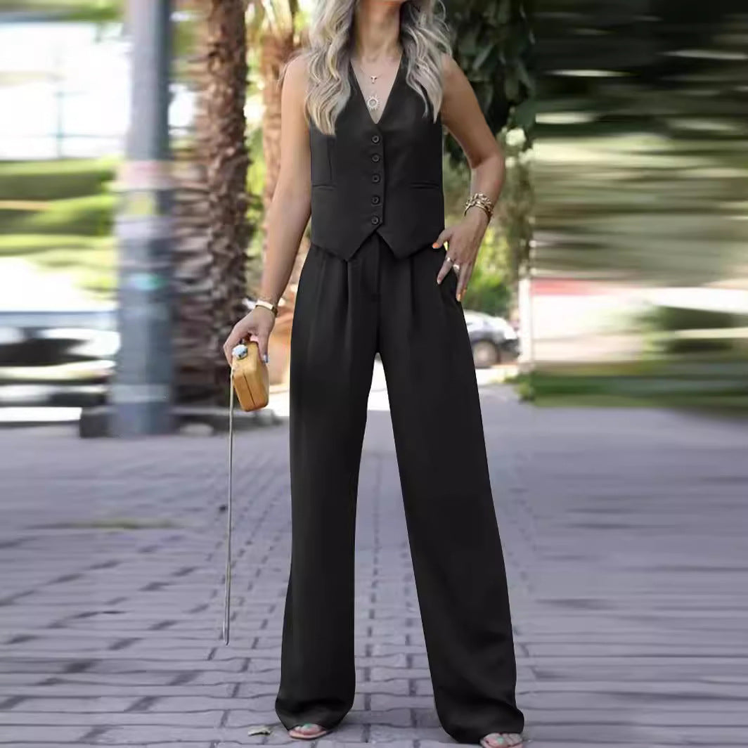 Natalie Sleeveless Vest Top & Long Pants Set