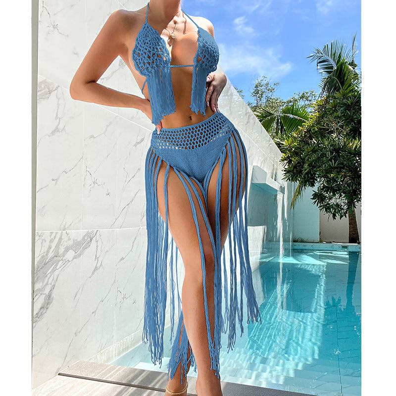 Three-Dimensional Floral Crocheted Bikini Set
