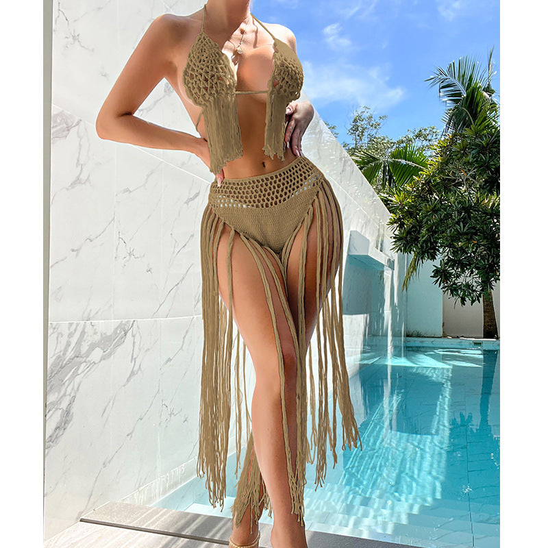 Three-Dimensional Floral Crocheted Bikini Set