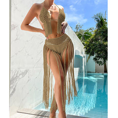 Three-Dimensional Floral Crocheted Bikini Set