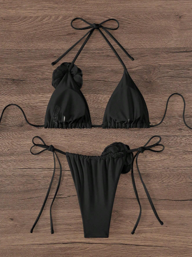 Sexy Three-Dimensional Floral Bikini Suit
