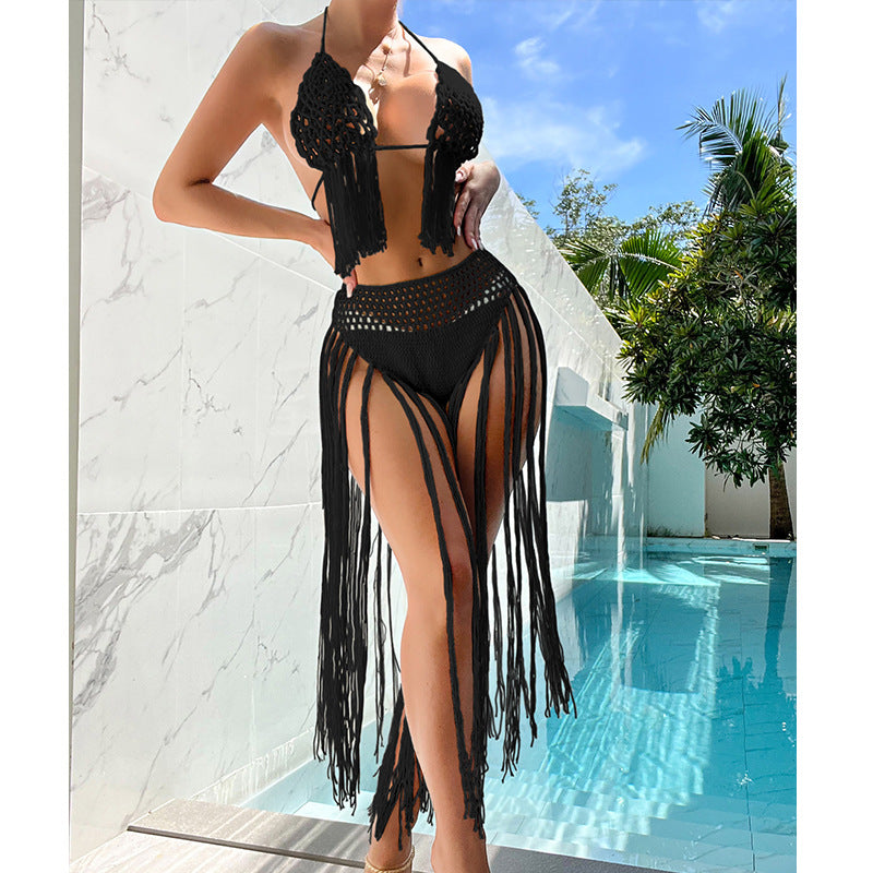 Three-Dimensional Floral Crocheted Bikini Set