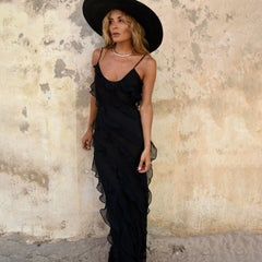 Rosalie Ruffled Chiffon Maxi Dress