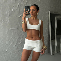 Kaia Knit Crop Top & Shorts Set