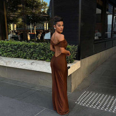 Kamila Off-Shoulder Backless Knit Dress