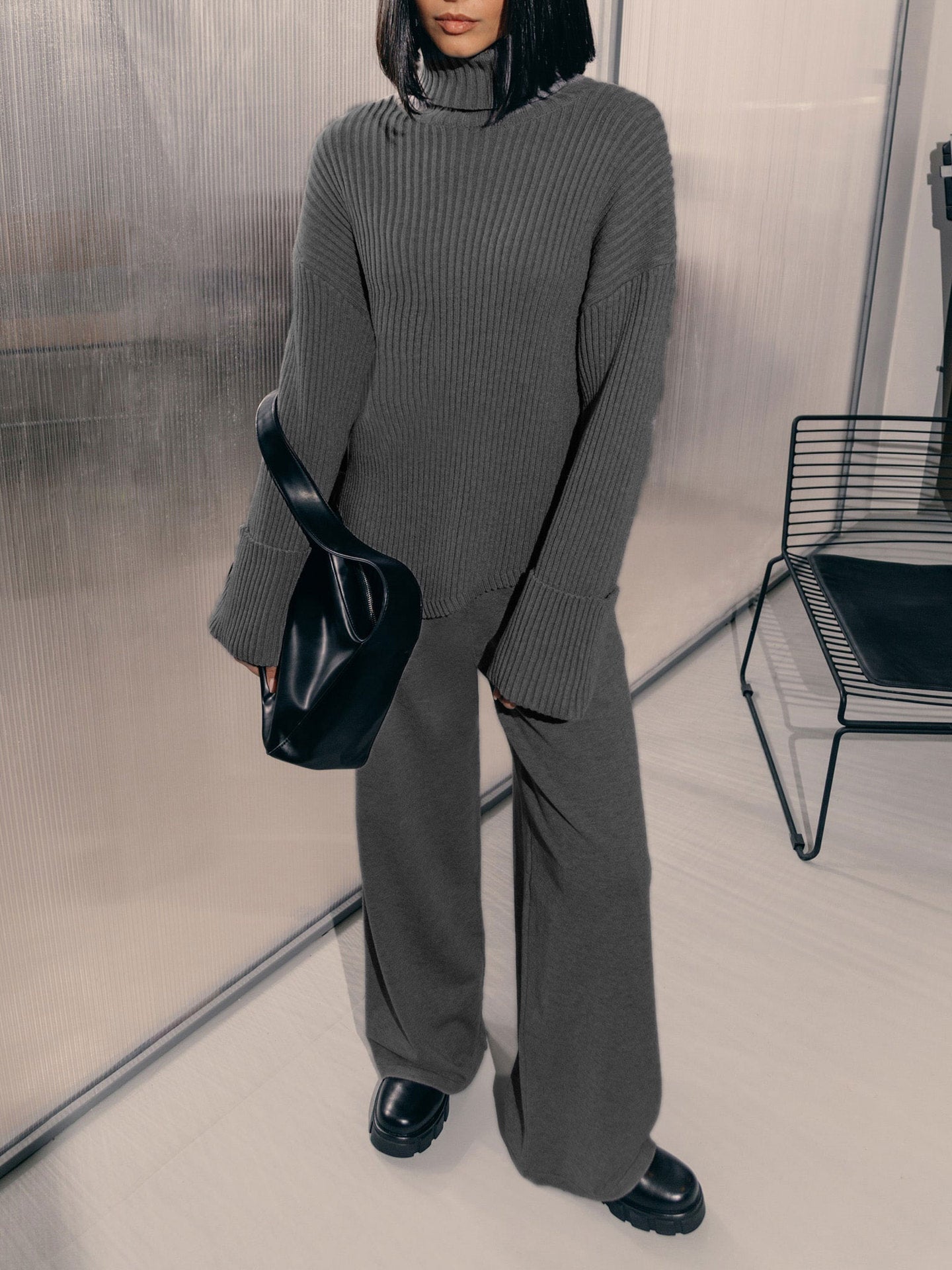 Karis Ribbed Knit Sweater & Joggers Set