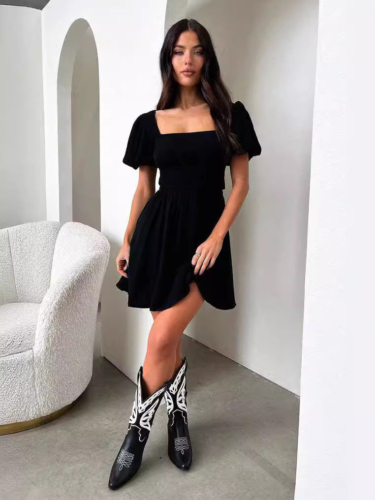 European And American Fashion Casual Solid Color Dress