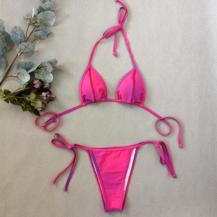 Bright Line Color Blooming Bandage  Bikini