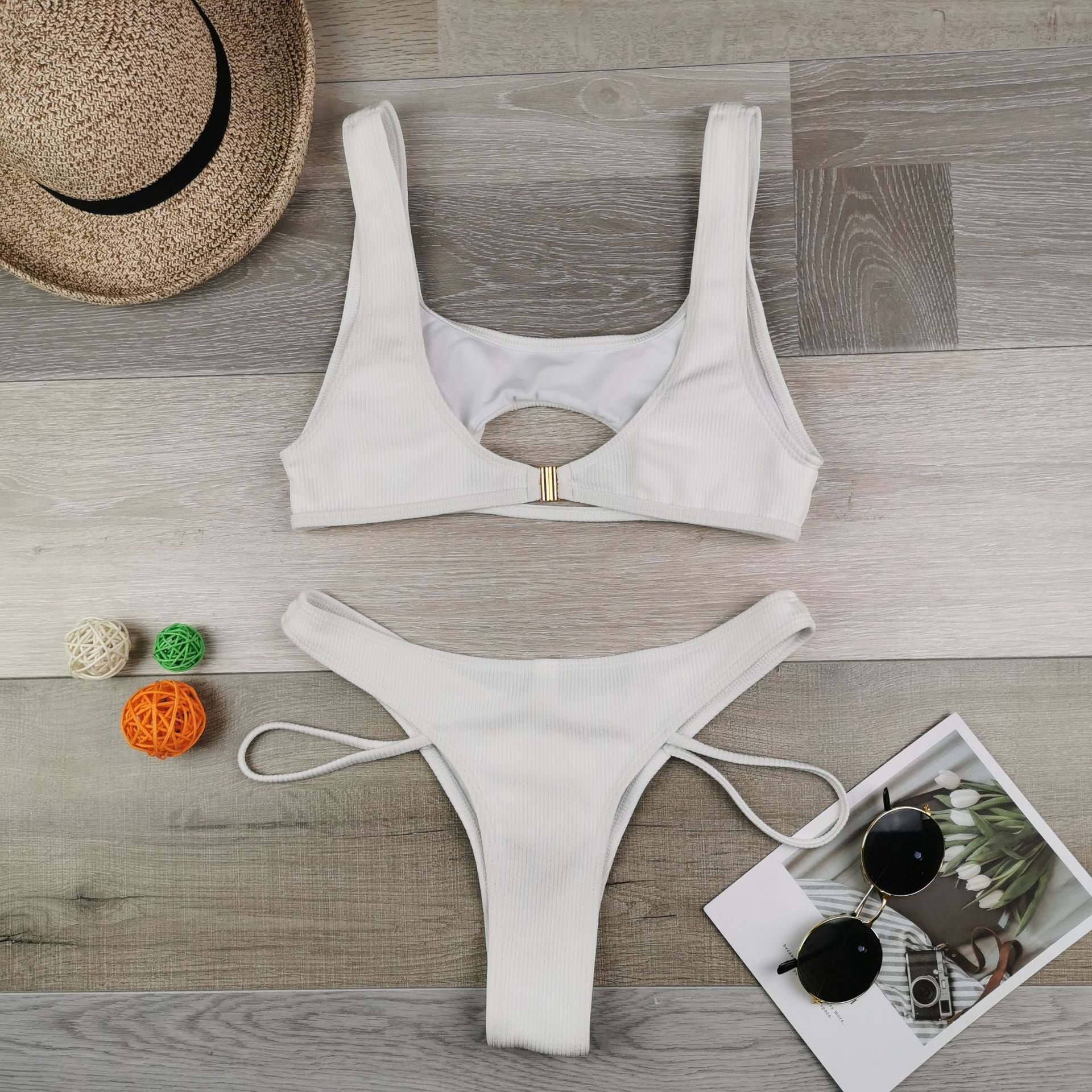 Halter Snake Print Cutout Swimsuit