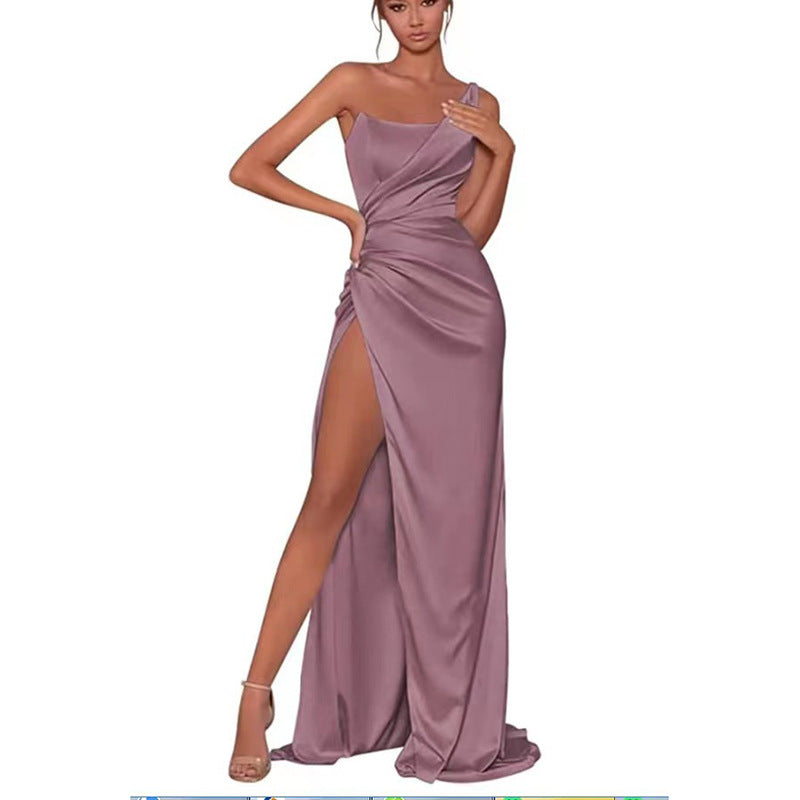 Serafina One-Shoulder Satin Mermaid Gown