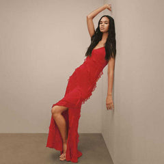 Rosalie Ruffled Chiffon Maxi Dress
