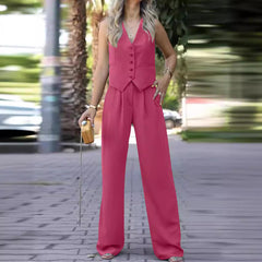 Natalie Sleeveless Vest Top & Long Pants Set