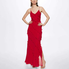 Rosalie Ruffled Chiffon Maxi Dress