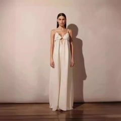Soleia Apricot Draped Midi Dress