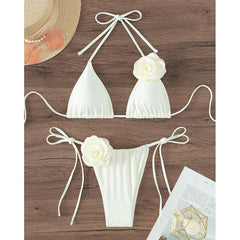 Sexy Three-Dimensional Floral Bikini Suit