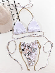 Single Swimsuit Snake Pattern Printed Bikini