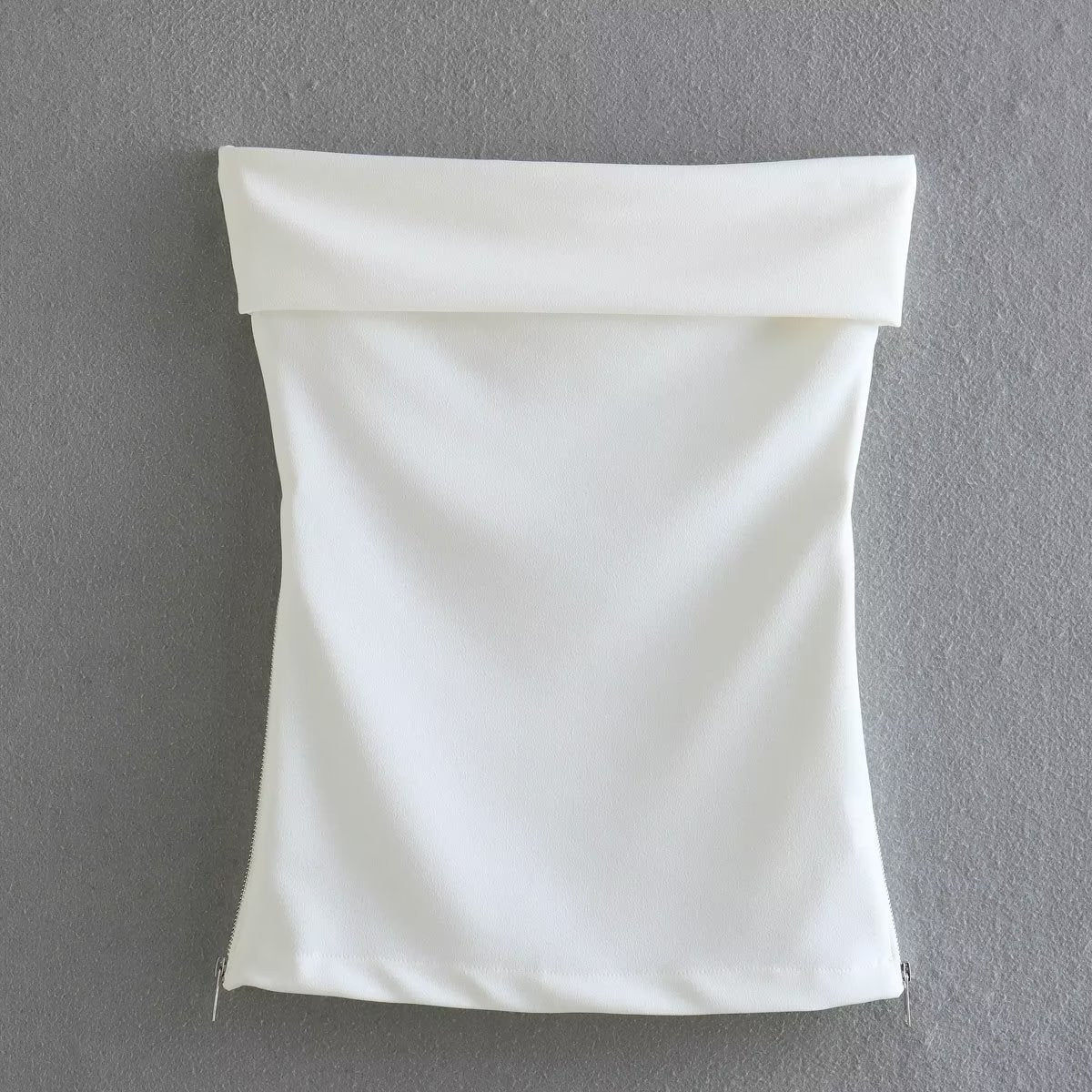 Alia Sculpted Zip-Front Tube Top