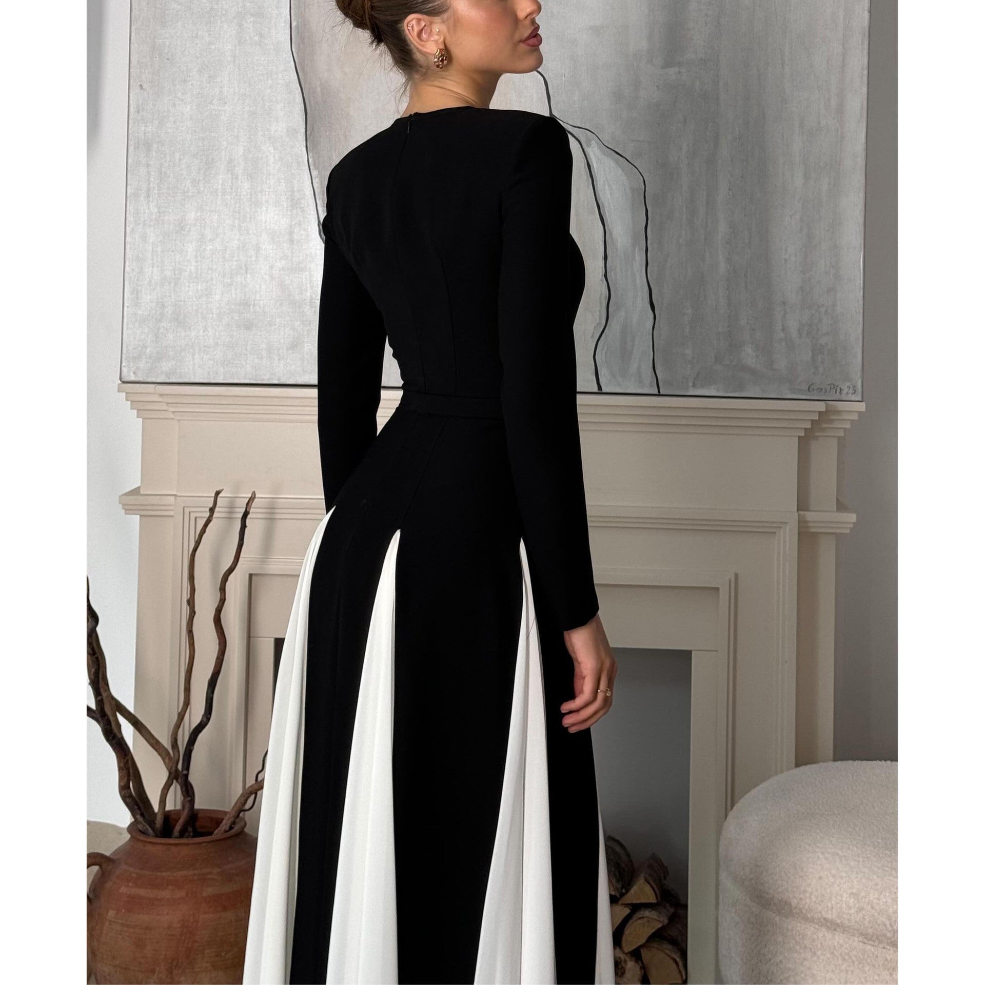 Aria Two-Tone A-line Maxi Dress