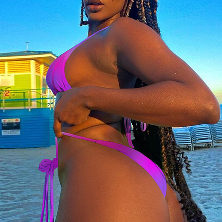 Bright Line Color Blooming Bandage  Bikini
